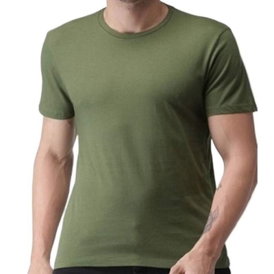 Picture of Men’s Olive Round-Neck Microfiber T-Shirt-Olive