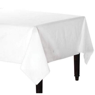 Picture of Rectangular Polyester Tablecloth – 90 × 132 in-White