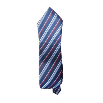 Picture of Men’s Navy Blue Striped Silk Tie-Blue