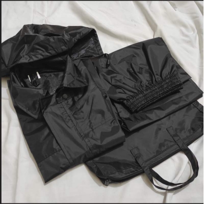 Picture of Men’s Two-Piece Waterproof Biker Rain Suit with Carry Bag-Black