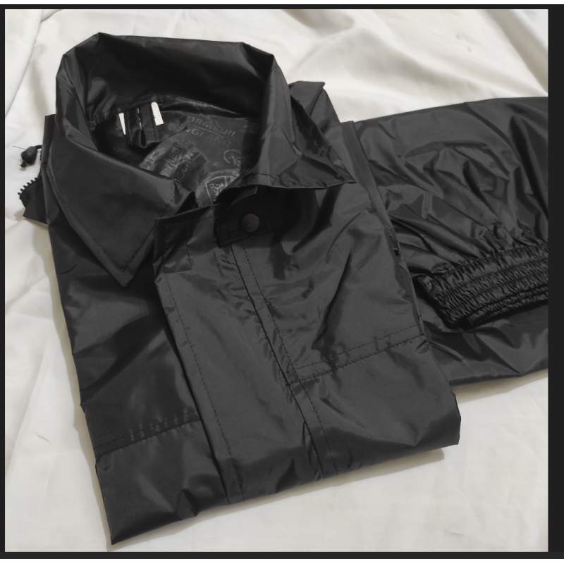 Picture of Men’s Two-Piece Waterproof Biker Rain Suit with Carry Bag-Black