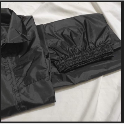 Picture of Men’s Two-Piece Waterproof Biker Rain Suit with Carry Bag-Black