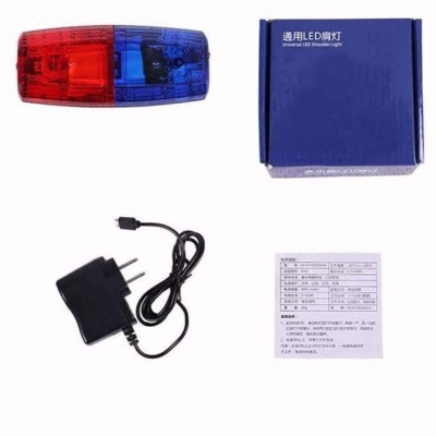 Picture of Rechargeable Red and Blue LED Shoulder Warning Light-Red & Blue