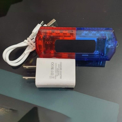 Picture of Rechargeable Red and Blue LED Shoulder Warning Light-Red & Blue
