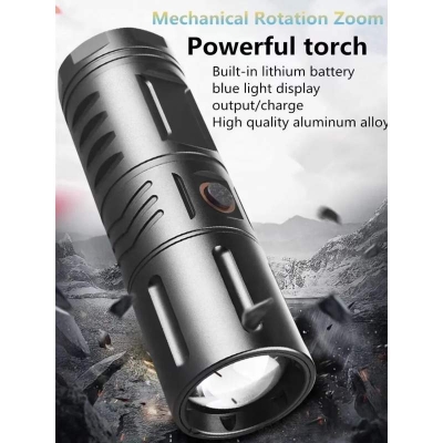 Picture of Brightenlux T40 USB Rechargeable LED Flashlight – IPX6 Waterproof-Black