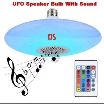 Picture of Smart Colorful UFO Lamp RGB Remote Control Bluetooth Music LED Light Bulb-Multicolor