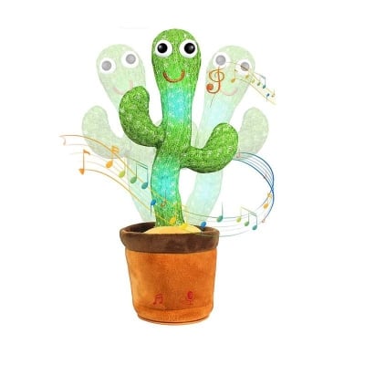 Picture of Cactus Plush Funny Electronic Shaking Cactus Singing Dancing Cactus Twisting Cactus Cute Plush Toy Education Toy Plush Toy with 120 Songs for Home Decoration and Children Playing Birthday Gift Kids Toy