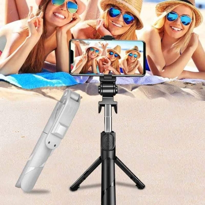 Picture of XT02 Bluetooth Extendable Selfie Stick with Wireless Remote for Making TikTok, Vlog-Black