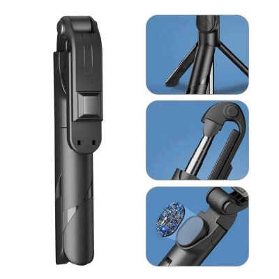 Picture of XT02 Bluetooth Extendable Selfie Stick with Wireless Remote for Making TikTok, Vlog-Black