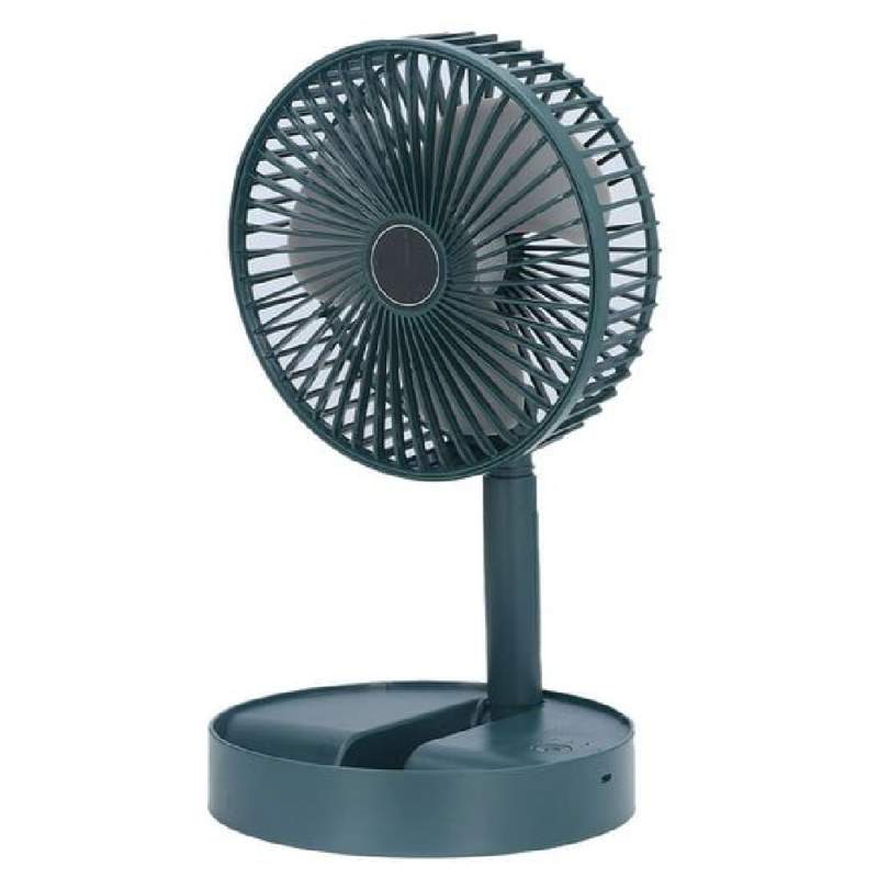 Picture of rechargeable Electric Fan Mini Foldable Telescopic Fan Low Noise Portable Folding Telescopic Small Desktop Fan-Green