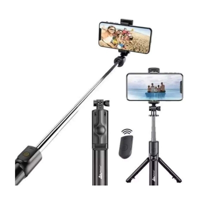 Picture of XT-02 Flexible 2 in 1 Bluetooth Selfie Stick Tripod Remote Control Selfie Stand-Black
