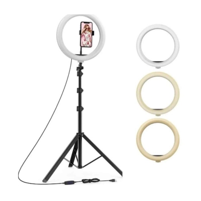 Picture of 14 Inch LED Dimmable Selfie Ring Light with Aluminum Alloy Tripod Stand for Live Stream/Tiktok/Facebook Live/ YouTube and Photography-14 inche