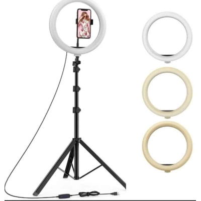 Picture of 14 Inch LED Dimmable Selfie Ring Light with Aluminum Alloy Tripod Stand for Live Stream/Tiktok/Facebook Live/ YouTube and Photography-14 inche