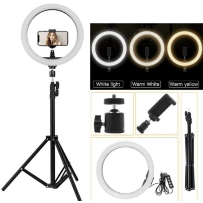 Picture of 14 Inch LED Dimmable Selfie Ring Light with Aluminum Alloy Tripod Stand for Live Stream/Tiktok/Facebook Live/ YouTube and Photography-14 inche