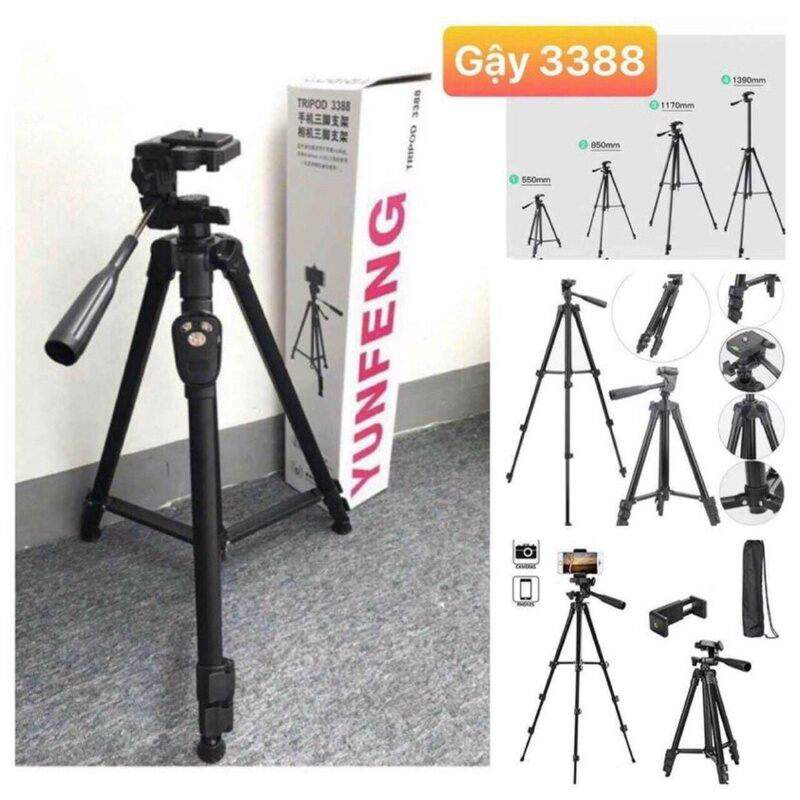 Picture of Yunteng 3388 tripod dslr camera mobile Professional tripod stand - Black-Black