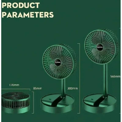 Picture of rechargeable Electric Fan Mini Foldable Telescopic Fan Low Noise Portable Folding Telescopic Small Desktop Fan