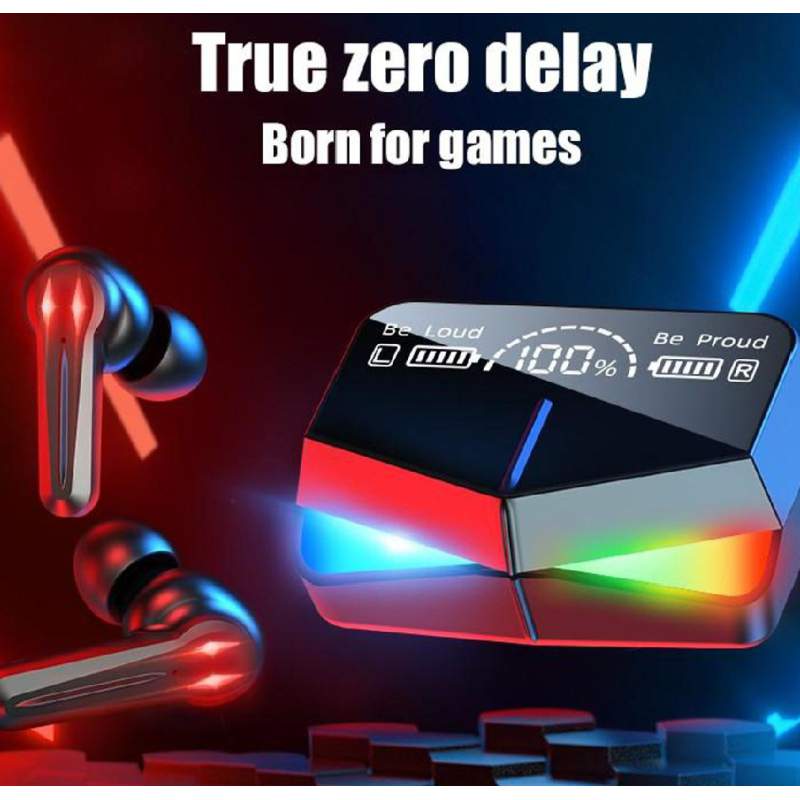 Picture of M28 TWS Bluetooth 5.3 Gaming Headset Dual Mode Wireless Earphones Sports Stereo Sound Low Latency LED Digital Display Smart Touch Earphone-Black