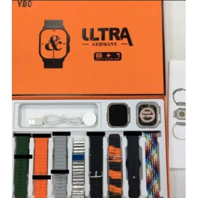 Picture of Y80 Ultra Smart Wireless Charging Watch 8 Straps-Multicolor