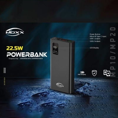 Picture of MOXX 22.5W 20000 Digital Display Quick Charge Power Bank (MP-20) - Super fast charging Power Bank-Multicolor