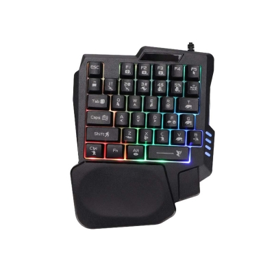 Picture of One Handed Gaming Keyboard Mini Gaming Keyboard Half Keyboard Gaming RGB Gaming Keyboard With 35 Keys Portable Keyboard-Black