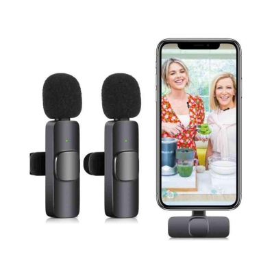 Picture of K9 Wireless Dual Microphone Professional Lapel Lavalier Microphone Remove Noise For Typ c