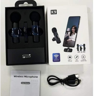 Picture of K9 Wireless Dual Microphone Professional Lapel Lavalier Microphone Remove Noise For Typ c
