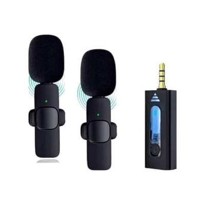 Picture of K35 Wireless Microphone 2.4Ghz Smart Noise Cancelling Mini Portable Lavalier Mic on Live Streaming For Android Mobile 3.5mm