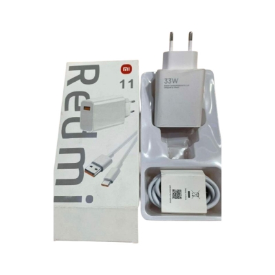 Picture of 33W Fast Charging Adapter 2pin and showing quick charge-White