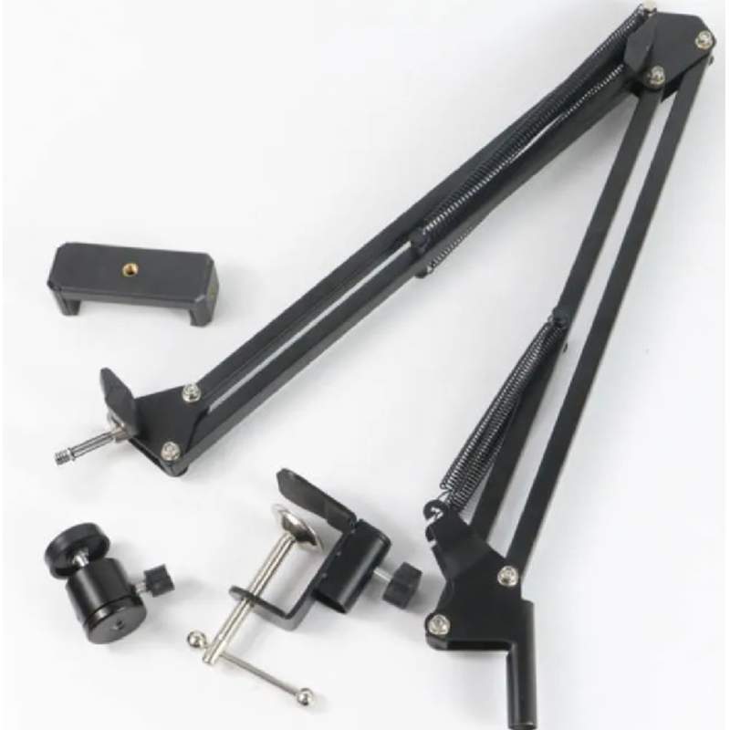 Picture of Overhead Video Stand Tripod Phone Holder Articulating Arm Phone Mount ChromLives Table Top Scissor Arm Stand Tablet Arm Holder for Phone,Live Streaming,Baking,Crafting,Videos and More Tripod-Black