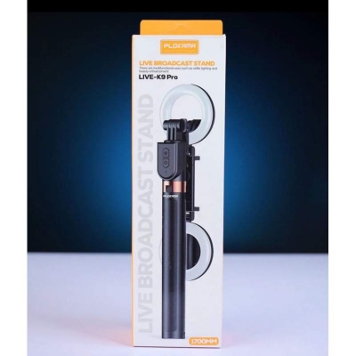 Picture of Plokama K9 Pro Double LED Selfie Stick Tripod-Black