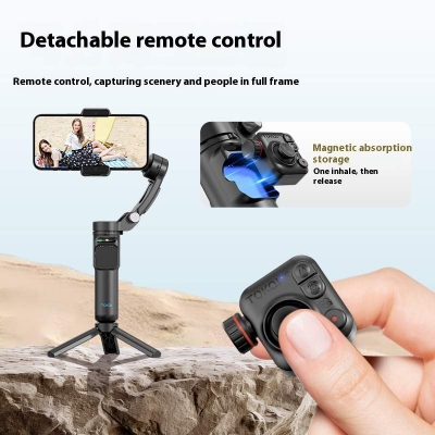 Picture of M03 AI Face Recognition Handheld Mobile Phone Stabilizer with Fill Light Collar Clip Three-Axis Anti-Shake Gimbal for Shooting-Black
