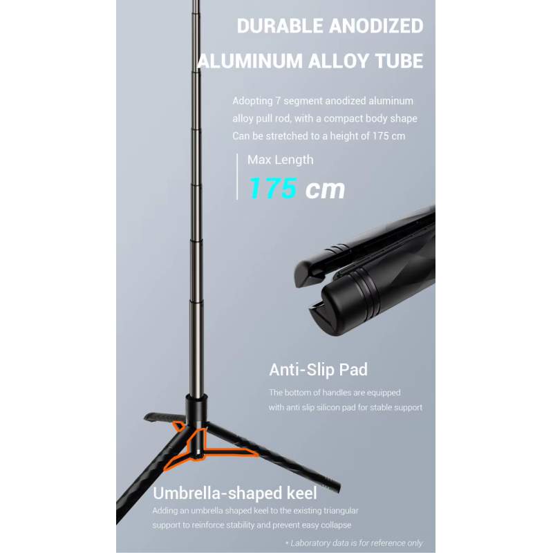 Picture of Premium Handheld Stabilizing K28 SELFIE STICK TRIPOD (5 Foot) 360 degrees Rotation with remote-Black