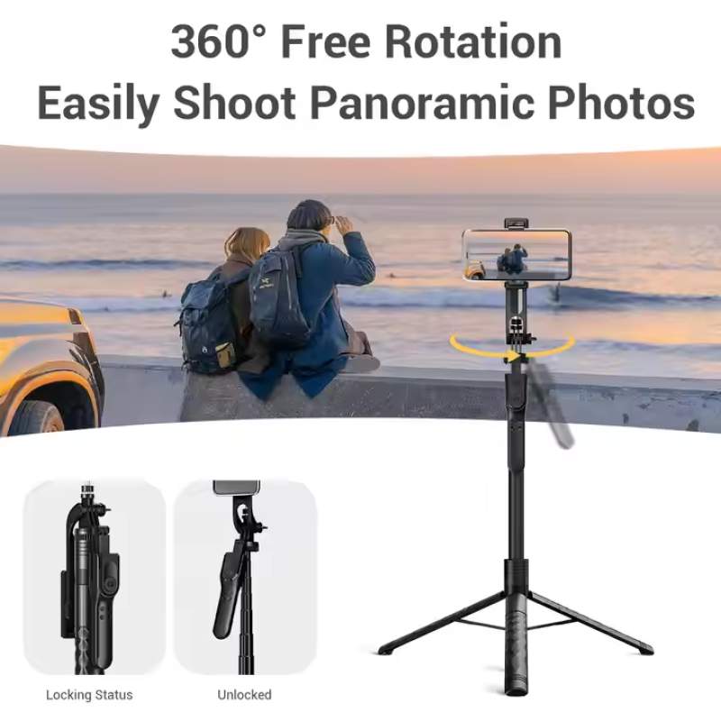 Picture of Premium Handheld Stabilizing K28 SELFIE STICK TRIPOD (5 Foot) 360 degrees Rotation with remote-Black