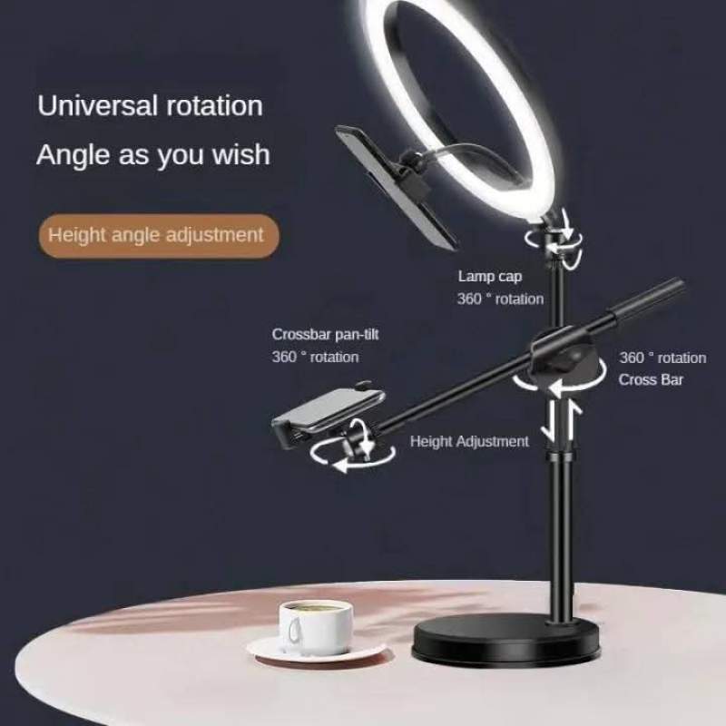Picture of 26cm LED Ring Light with Desktop Stand & Mobile Holder  Adjustable Fill Light for Live Streaming, YouTube, TikTok & Makeup-Full Set