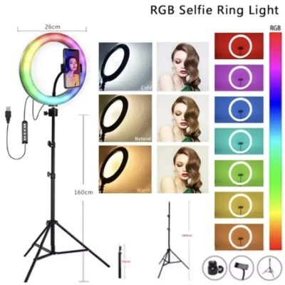 Picture of RGB 10 inches Ring Light set with 7 Foot stand-Black