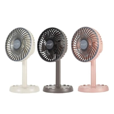 Picture of JY SUPER  2218 professional rechargeable portable mini table fan strong wind left to right oscillating angle 45 degrees AC/ DC-Multicolor