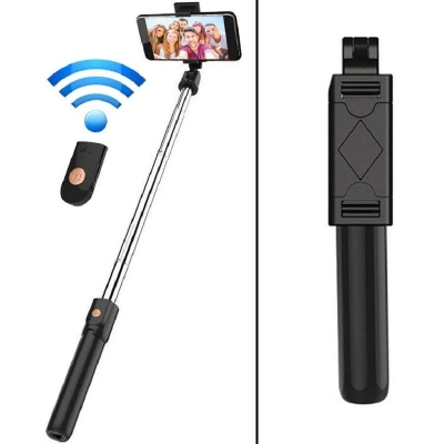 Picture of Q07 Selfie Stick Tripod with Bluetooth Remote- Most longest Tripod selife stick-Black