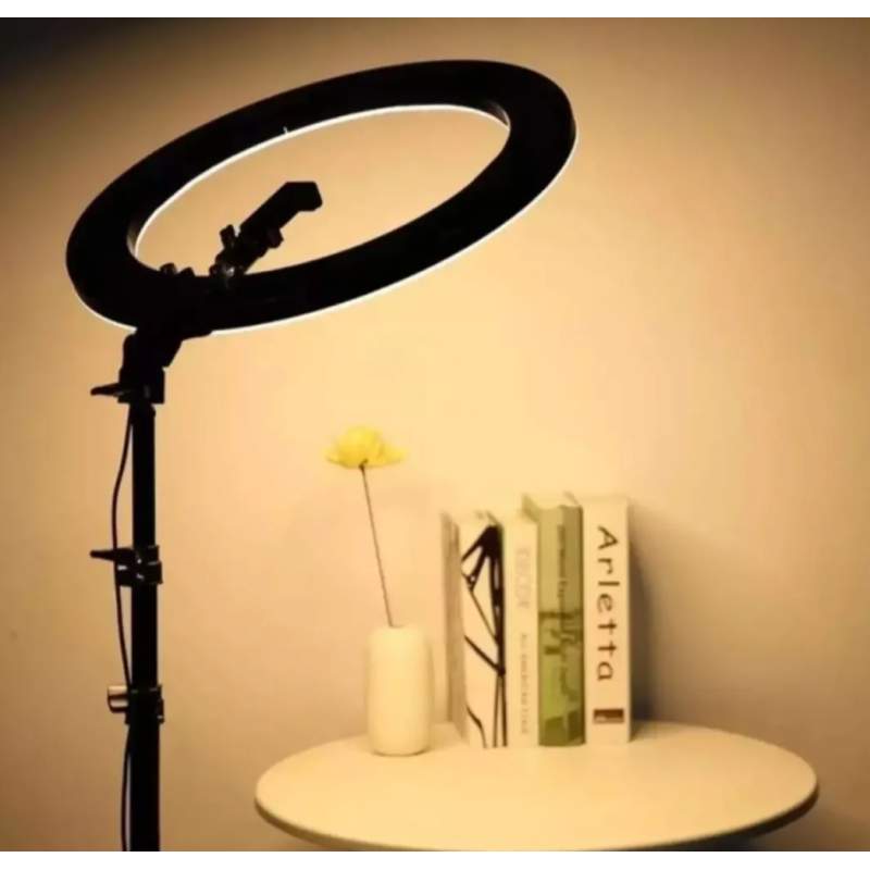 Picture of 12 Inch LED Ring Light with Adjustable Stand & Phone Holder for Live Streaming, Video Recording, Photography, and Makeup Tutorials
