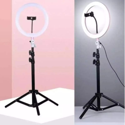 Picture of 12 Inch LED Ring Light with Adjustable Stand & Phone Holder for Live Streaming, Video Recording, Photography, and Makeup Tutorials