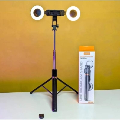 Picture of Plokama K9pro Duel Light Selfie stick Tripod- 5 feet 7 inch height-Black