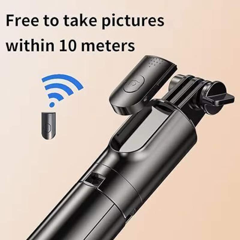 Picture of 5 feet 7 Inches R1S-L Selfie Stick Tiktok Live Integrated Telescopic Portable Camera Stand Tripod-Black