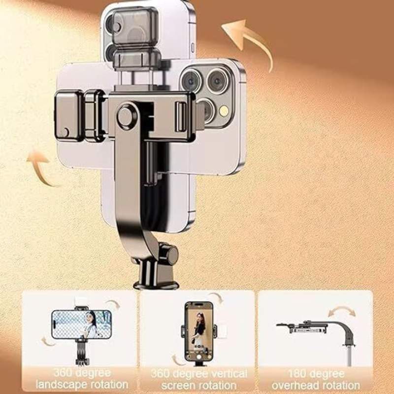 Picture of 5 feet 7 Inches R1S-L Selfie Stick Tiktok Live Integrated Telescopic Portable Camera Stand Tripod-Black