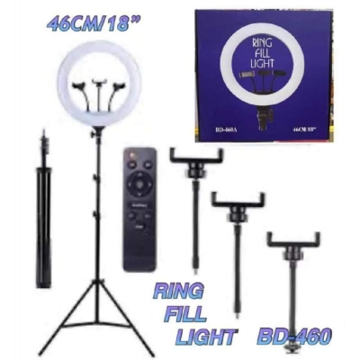 Picture of 18 Inch Remote control Ring Light Photography, Live Broadcasting and Self-portrait with Tripod for Smartphone-Black