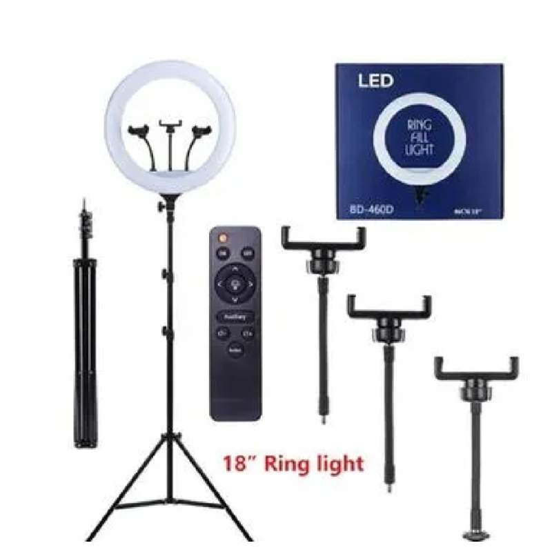 Picture of 18 Inch Remote control Ring Light Photography, Live Broadcasting and Self-portrait with Tripod for Smartphone-Black
