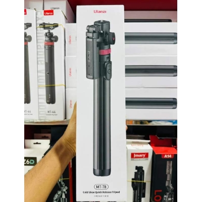 Picture of Ulanzi MT-78 Black Quick-Release Tripod with Cold Shoe Mount & Wireless Remote for Smartphones & Cameras-Black