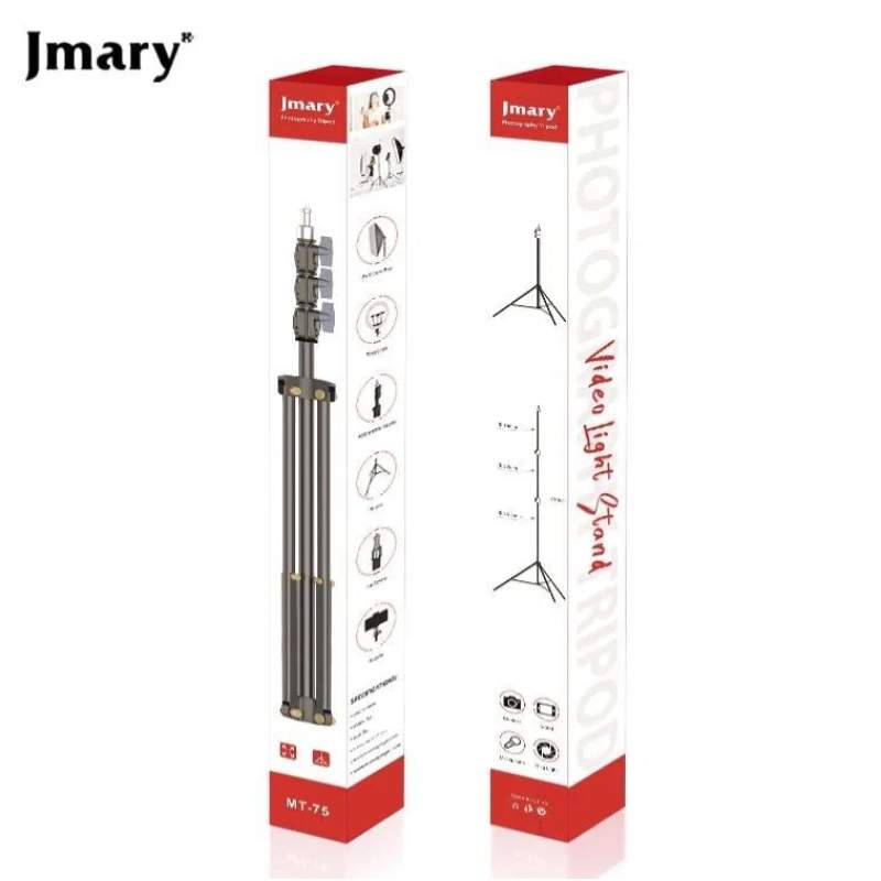 Picture of Jmary MT-75 Tripod Stand 6.8ft Adjustable Light Stand for Ring Light Softbox Camera Heavy Duty Foldable Stand-Black
