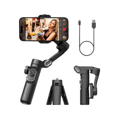 Picture of Smart XE 3-Axis Gimbal Stabilizer Foldable Handheld Selfie Stick Smart Face Tracking APP Control Original Video Volg-Black