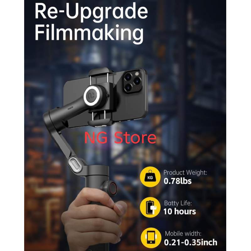Picture of Smart XE 3-Axis Gimbal Stabilizer Foldable Handheld Selfie Stick Smart Face Tracking APP Control Original Video Volg-Black