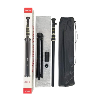 Picture of Neepho MT 6888 61inch Heavy Duty Aluminum Extendable Cell Phone Tripod Stand Selfie Stick 2in1 Tripod Neepho MT 6888 61inch Heavy Duty Aluminum Extendable Cell Phone Tripod Stand Selfie Stick 2in1 Tripod-Black