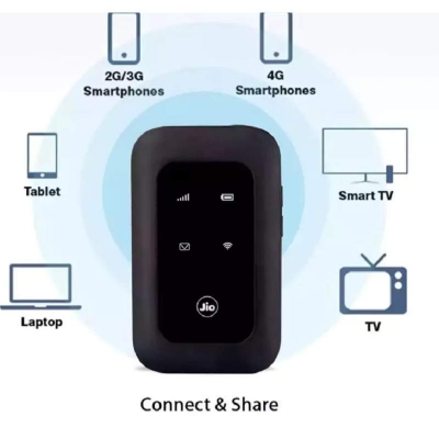 Picture of JIO 4G Wifi Airport pocket Router with Battery Type -C charging-Black